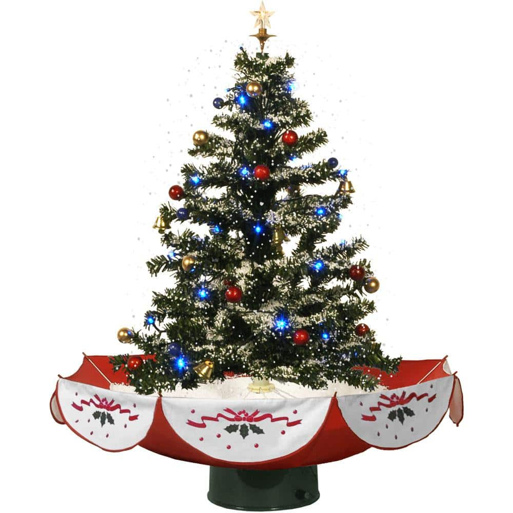 Reviews For Fraser Hill Farm 29 In Snowing Musical Christmas Tree With Red Base And Snow Function Fstr029a Rd The Home Depot