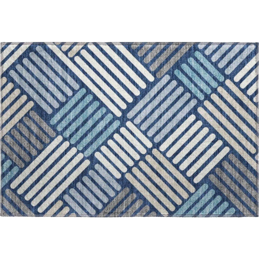Mayfield Premium Machine Washable Abstract AMF2339 Navy 2 ft. x 3 ft. Accent Rug price history on PriceWatchPro