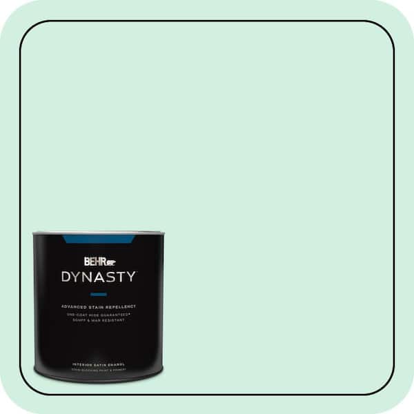 BEHR DYNASTY 1 qt. #480C-2 Pastel Jade Satin Enamel Interior Stain-Blocking Paint & Primer