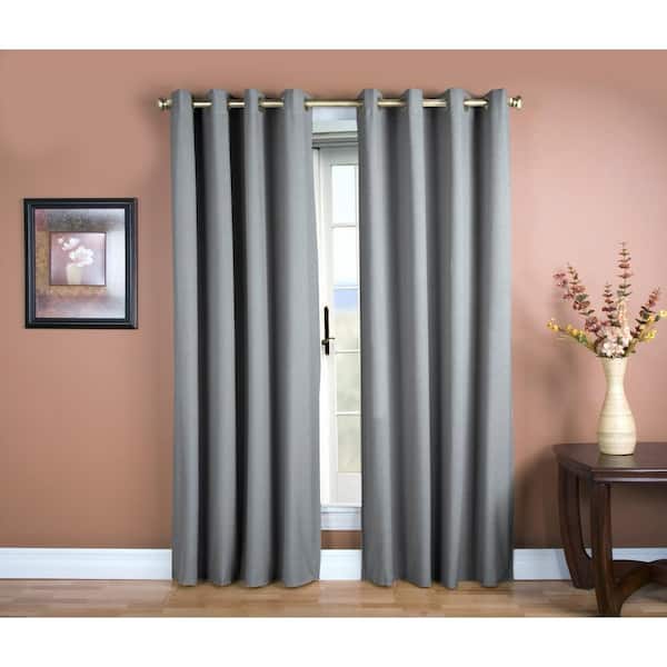 RICARDO Glasgow 56 in. W x 108 in. L Woven Grommet Top Window Light Filtering Curtain (Single Panel)  in Cornflower Blue