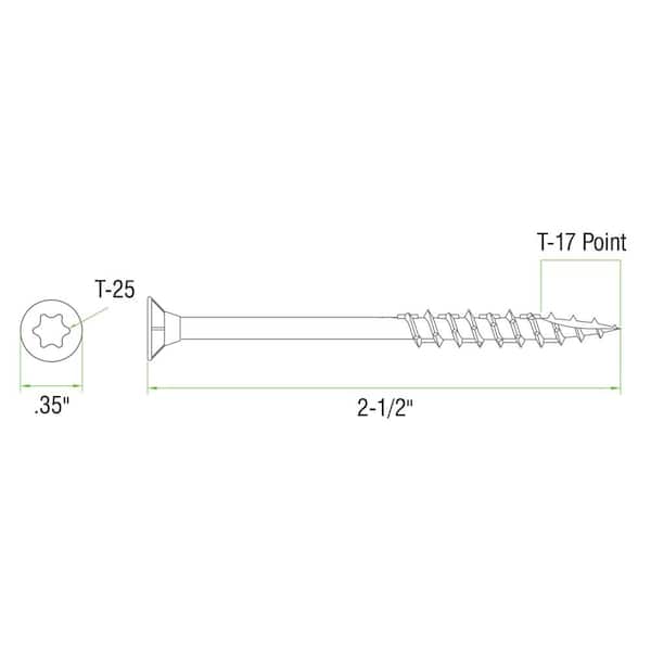 DECKMATE #9 x 2-1/2 in. Red Exterior Self-Starting Star Flat-Head Wood Deck Screws25 lbs box (1823 pcs)