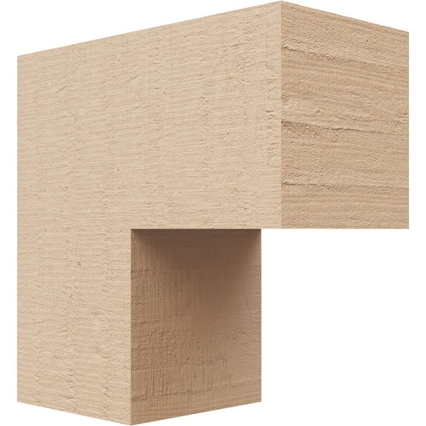 Ekena Millwork 3 in. x 6 in. x 6 in. Series 1 Classic Chapel Hill Rough Cedar Woodgrain Timberthane Polyurethane Corbel, Primed Tan