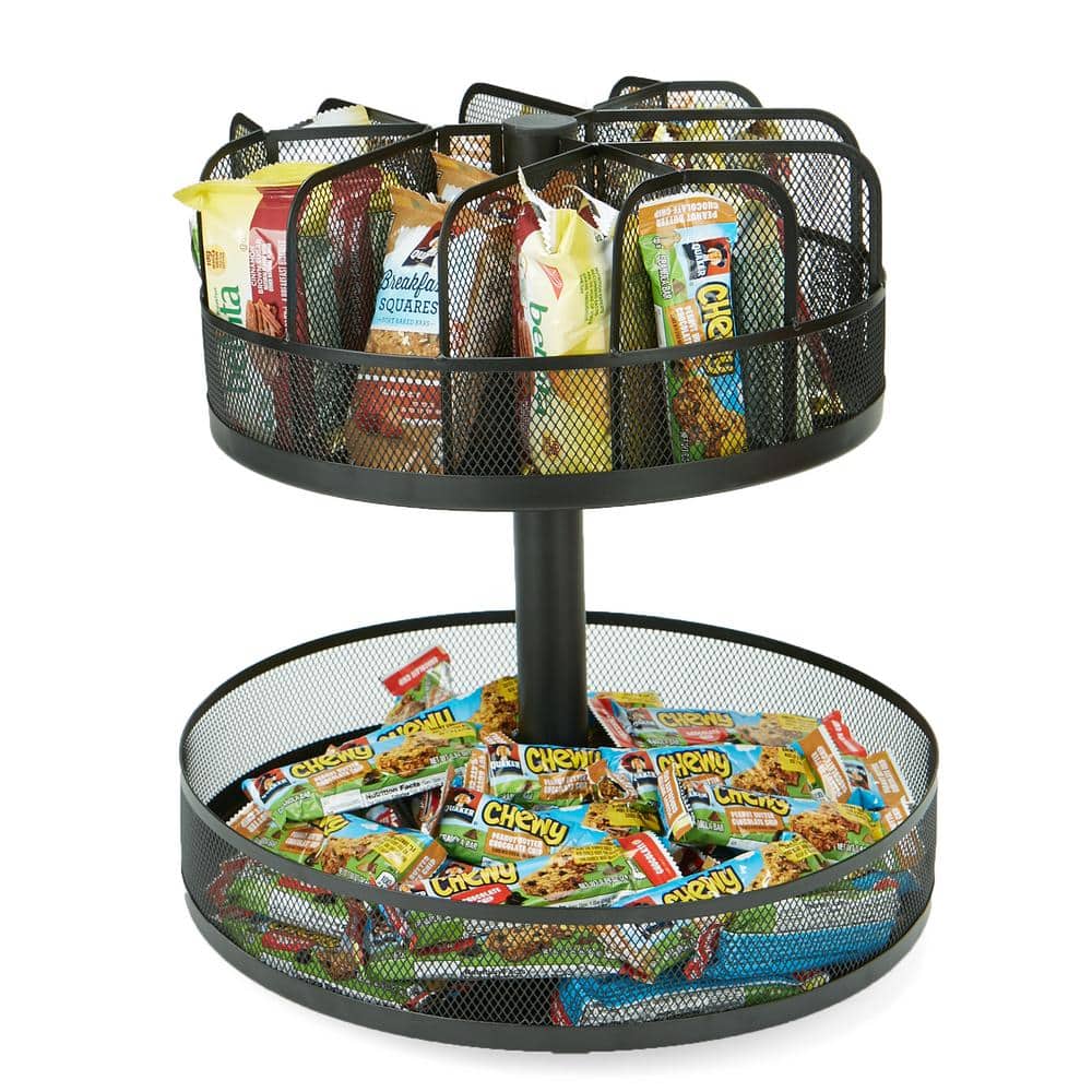 Crazy Susan Kitchen Cabinet Turntable and Snack Organizer with Bins + Order  & Bliss