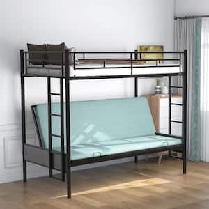 Black Twin Over Full Multi-Function Metal Bunk Bed