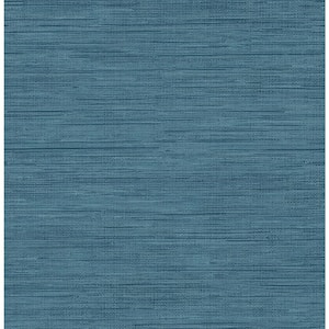 Sea Grass Blue Faux Grasscloth Blue Wallpaper Sample