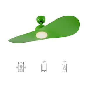 Azure 42 in. Integrated LED Indoor Green Smart Ceiling Fan with Light and Remote, Works with Alexa and Google Home