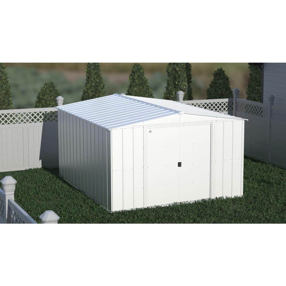 Classic 10' x 12' Flute Grey Metal Storage Shed
