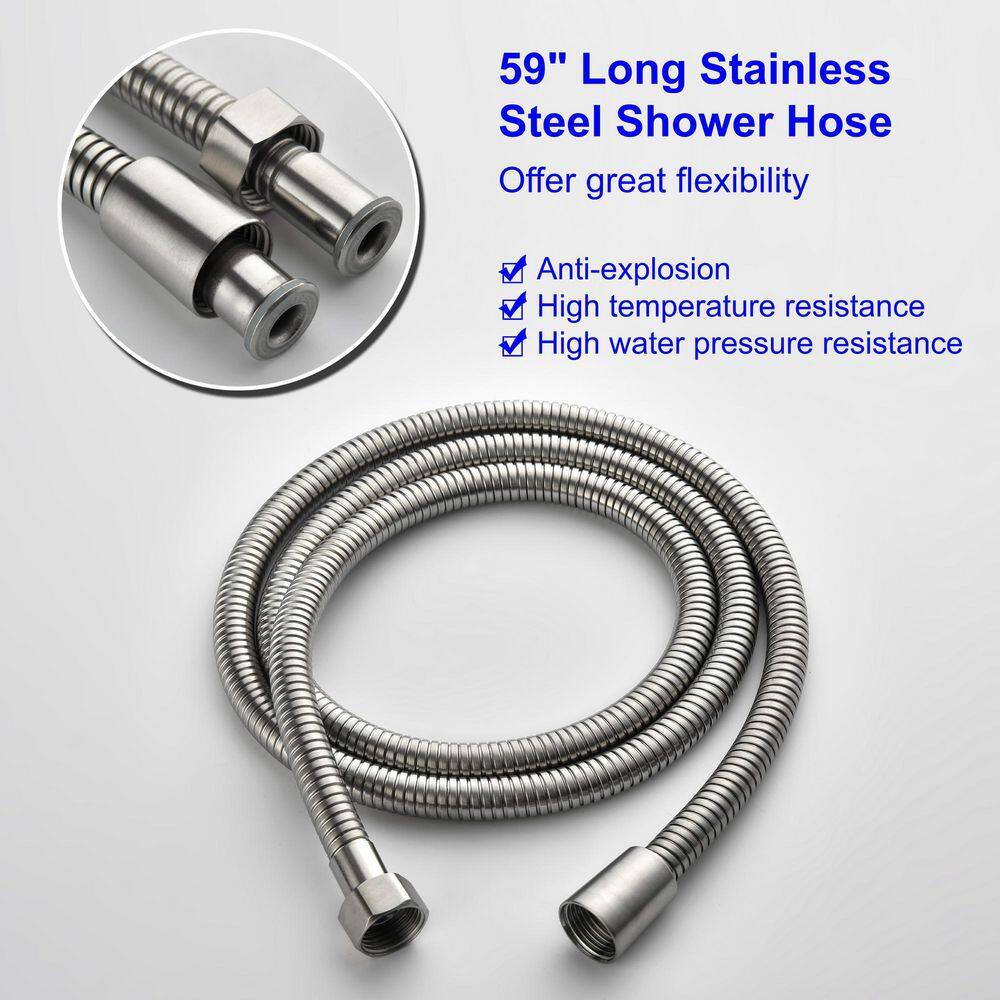 Brushed Nickel Freestanding Tub Faucet with Hand Shower
