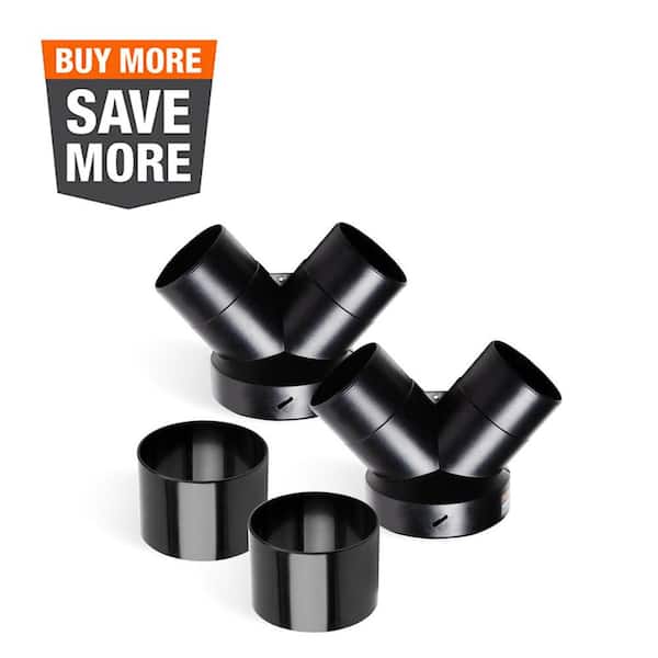 Dust Collector Y-Fitting & Splice Set, 6 in. to 4 in. Hose Reducer for Woodworking Dust Collection System (2 Sets)