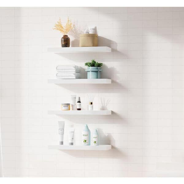 Floating Shelves 15.7 in W x 5.7 in D White Engineered Wood Wall