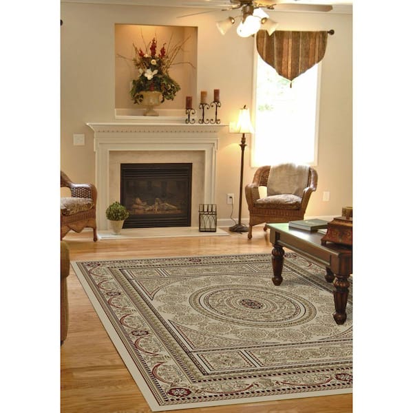 Jewel Aubusson Ivory 4 ft. x 6 ft. Area Rug