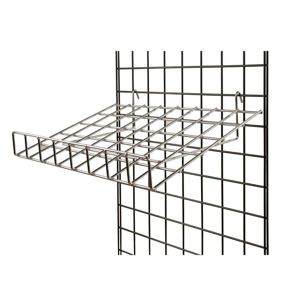 Chrome 24-Inch Slanted Wire Shelf with Front Lip