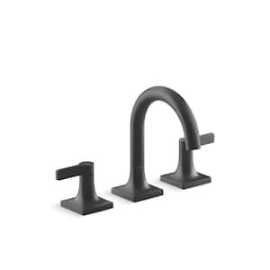 Venza 8 in. Widespread Double Handle Bathroom Faucet in Matte Black