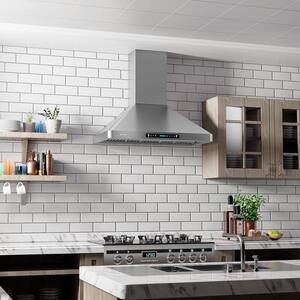 30 in. 900 CFM Ducted Wall Mount with LED Light Range Hood in Stainless Steel