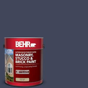 1 gal. #S530-7 Dark Navy Satin Interior/Exterior Masonry, Stucco and Brick Paint