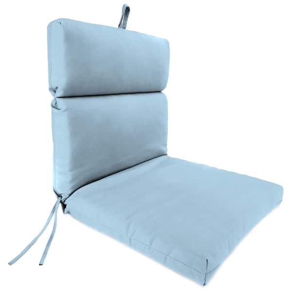 Jordan Manufacturing Sunbrella 22" x 44" Canvas Air Blue Solid Rectangular French Edge Outdoor Chair Cushion