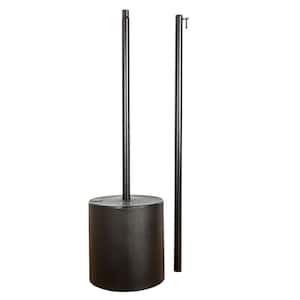 9.5' Heavy-Duty String Light Pole Stand with Freestanding Tank Base for Grass, Patio, Deck, Events