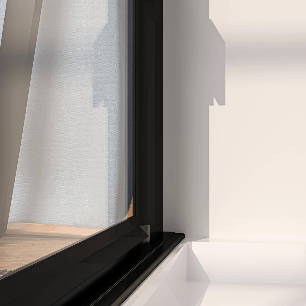 34'' W x 72'' H Frameless Clear Glass Pivot Shower Door in Matte Black Finish