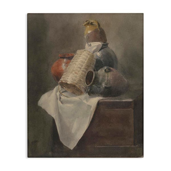 Stupell Industries Muted Vases Still Life by Peter Dewint Unframed Typography Graphic Art Print 20 in. x 16 in.