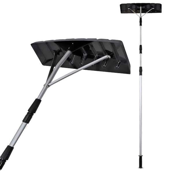 Gardenised Snow Rake Shovel for Roof Cleaning with 21 ft. Twist-N-Lock Extendable Lightweight Aluminum Handle