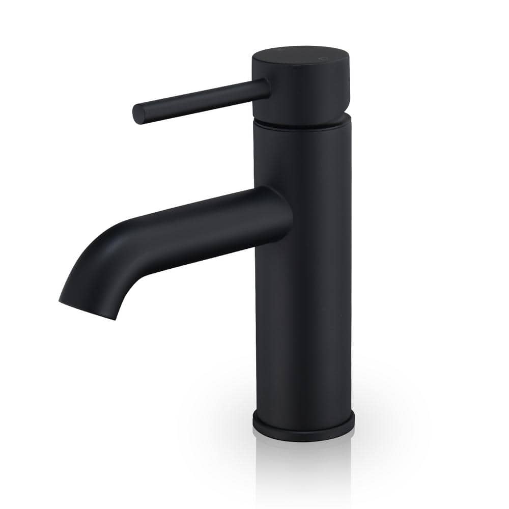 Matte Black Brass Single-Handle Bathroom Faucet