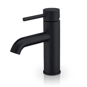 Tubize Single-Handle Single-Hole Bathroom Faucet in Matte Black
