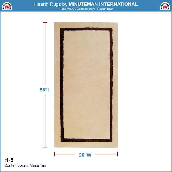 2 ft. x 4 ft. Contemporary Rectangular Hearth Rug, Mesa Tan