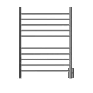 Radiant Straight 10-Bar Combo Plug-in and Hardwired Electric Towel Warmer in Polished Stainless Steel