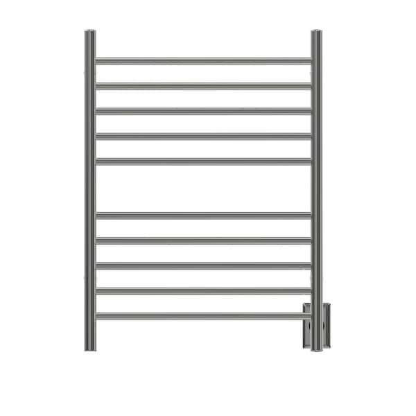 Amba Radiant Straight 10-Bar Combo Plug-in and Hardwired Electric Towel Warmer in Polished Stainless Steel