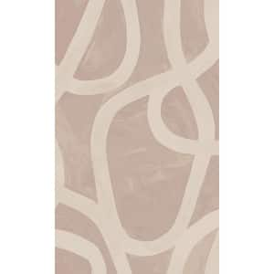 Coral Brushstroke Swirl Geometric Non-Woven Paper Paste the Wall Double Roll Wallpaper