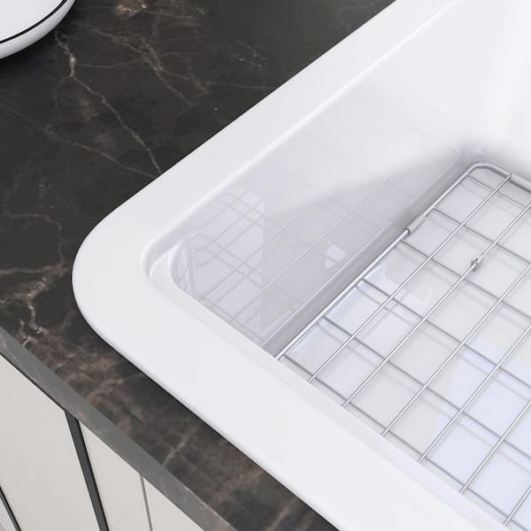 Reviews for Zeafive 33 in. White Workstation Kitchen Sink Drop-In