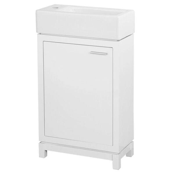 Home Decorators Collection Kole 19-1/2 in. W x 10 in. D Bath Vanity in White with Fireclay Sink in White