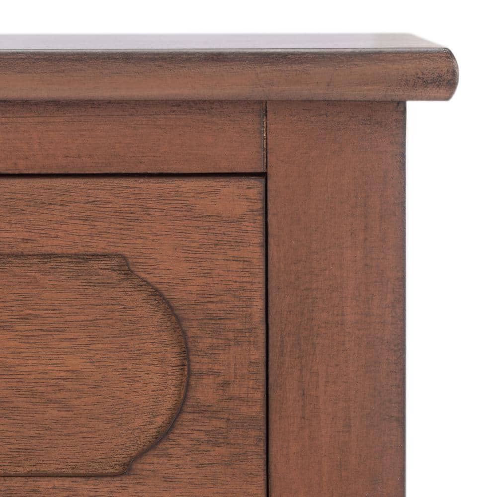 Allura Contemporary French Brown Console Table with Dual Storage Drawers