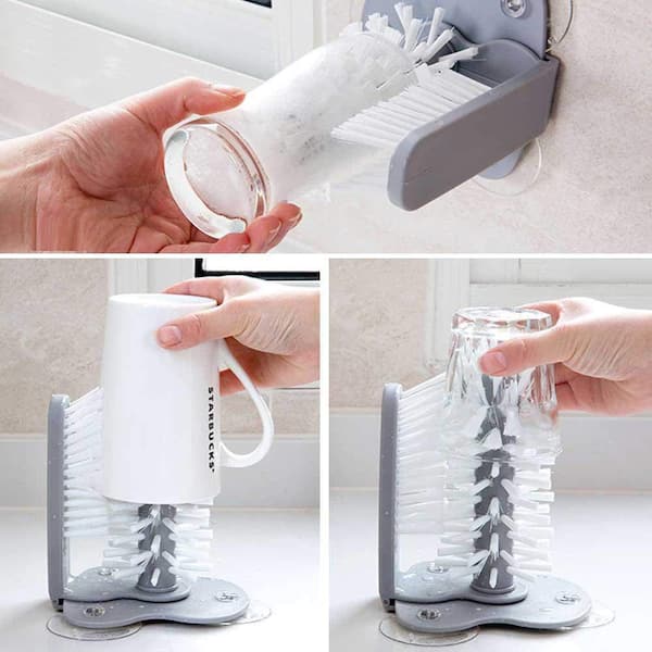 Kitchen Glass Cup Bottle Cleaner Washer Sink with Suction Cups