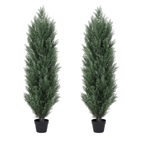 4 ft. Outdoor Artificial Topiary Trees Fake Trees for Decorative Set of 2