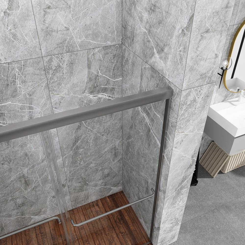 60 in. Chrome Framed Double Sliding Shower Door with Clear Glass
