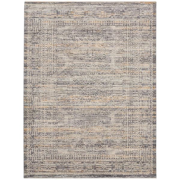 Nourison Nyle Ivory Slate 12 ft. x 16 ft. Vintage Persian Area Rug