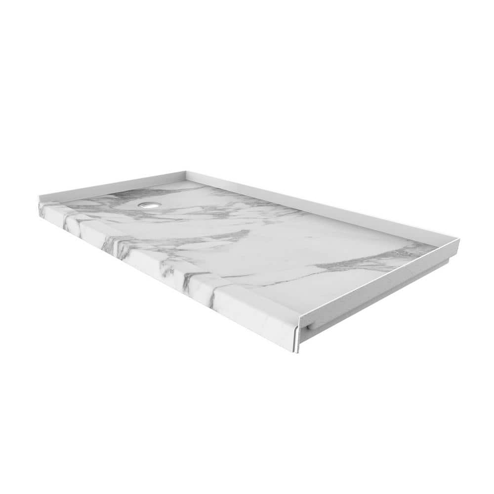 Calacatta White 60'' x 32'' Rectangular Shower Base