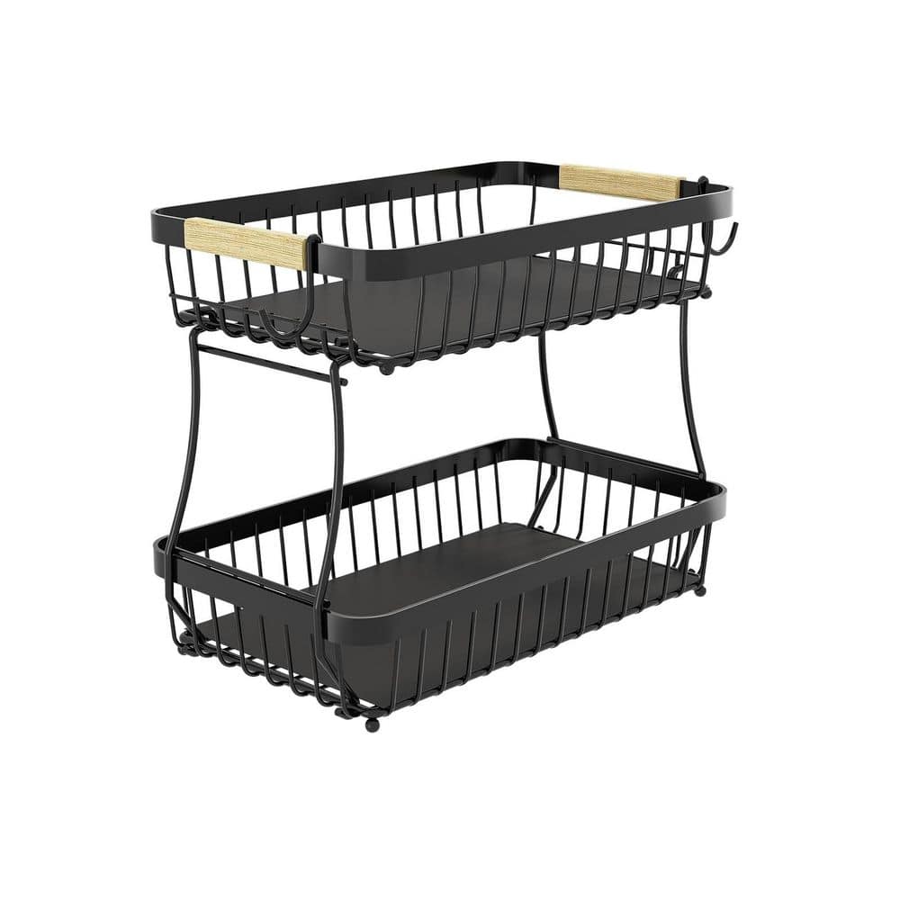 1 Piece 2-Tier Fruit Basket with Banana Hangers, Detachable Metal Bowl, Protective Mats Included, Easy to Assemble price history on PriceWatchPro