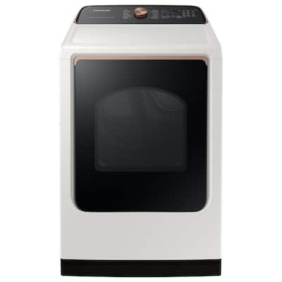 7.4 cu. ft. Smart High-Efficiency Vented Electric Dryer with Steam Sanitize+ in Ivory