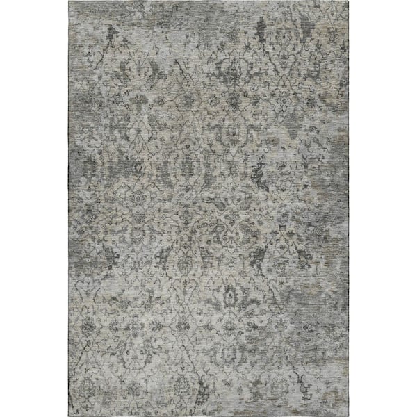 Mayfield Premium Machine Washable Abstract AMF2359 Beige 3 ft. x 5 ft. Area Rug