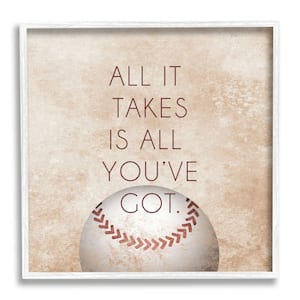 Takes All You've Got Phrase Sports Brown by Sd Graphics Studio Framed Print Abstract Texturized Art 12 in. x 12 in.