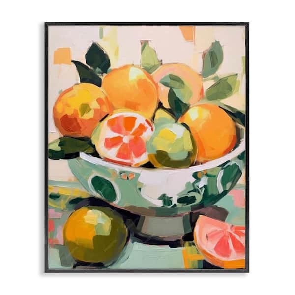 Stupell Industries Fruit Basket Abstraction by LSR Design Studio Black Framed Food Giclee Art Print 20 in. x 16 in.