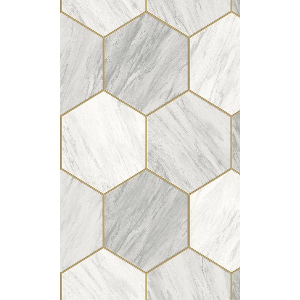 Gypsum Geometric Hexagon Printed Non-Woven Paper Non-Pasted Textured Wallpaper 60.75 sq. ft. price history on PriceWatchPro