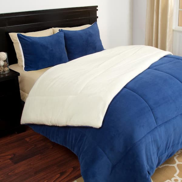 Lavish Home 3-Piece Navy Queen Comforter Set