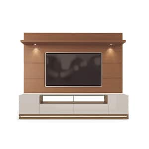 Vanderbilt 85 in. Off-White and Maple Cream Composite Entertainment Center Fits TVs Up to 70 in.