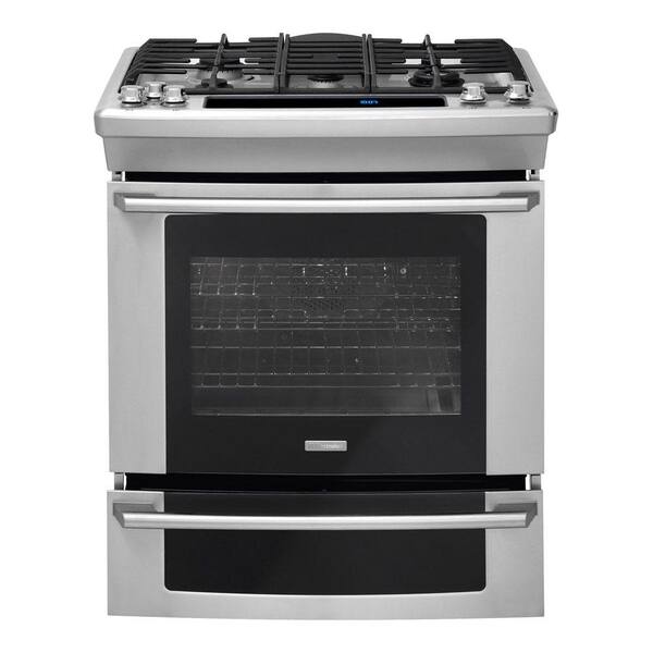 Electrolux Wave-Touch 4.2 cu. ft. Slide-In Gas Range with Self-Cleaning Convection Oven in Stainless Steel-DISCONTINUED