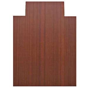 Standard 5 mm Dark Brown Mahogany 36 in. x 48 in. Bamboo Roll-Up Office Chair Mat with Lip