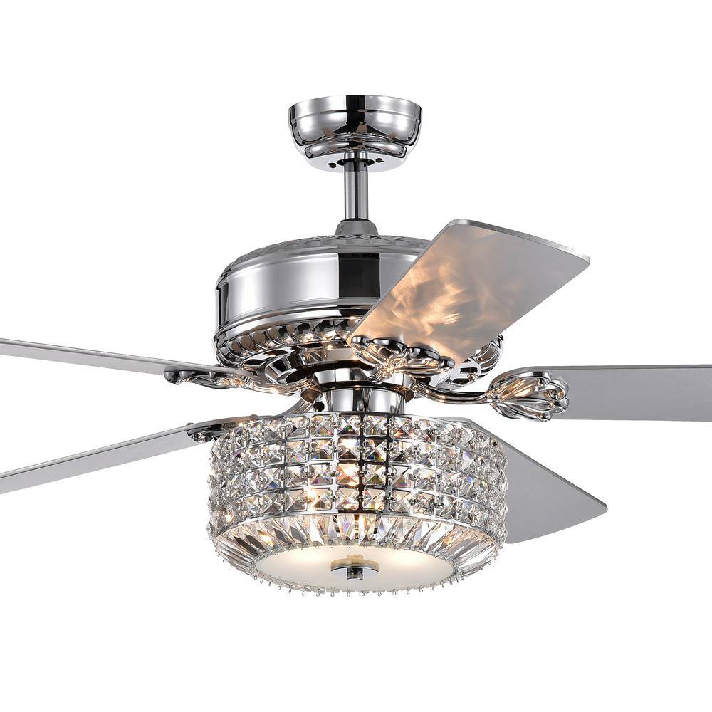 Copper 52 in. Chrome Indoor Remote Controlled Ceiling Fan with Light Kit price history on PriceWatchPro