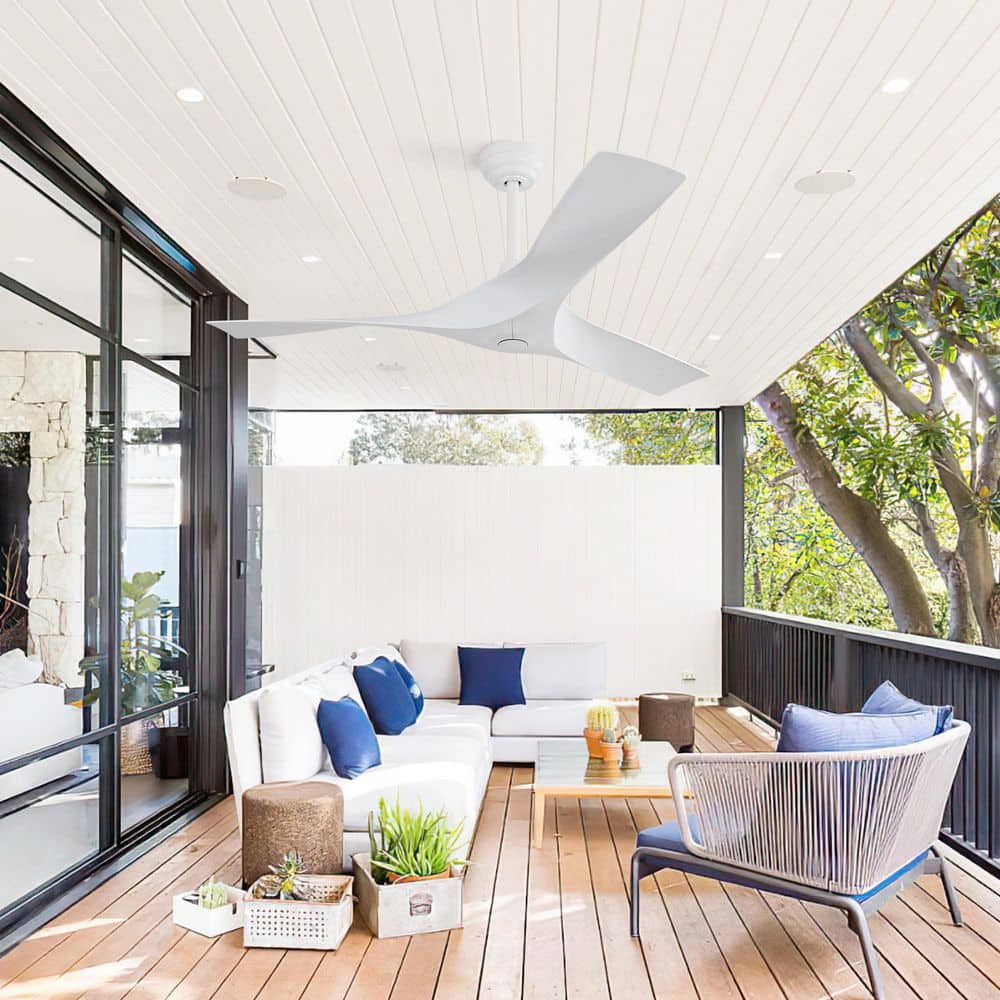 52 in. Indoor White Downrod Mount Standard Ceiling Fan with Remote Control for Living Room price history on PriceWatchPro